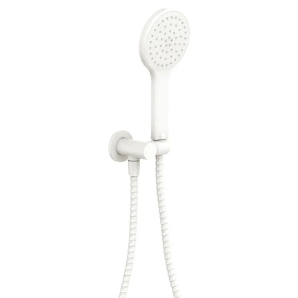 Fienza Kaya Matte White Hand Shower, Round Plate ,