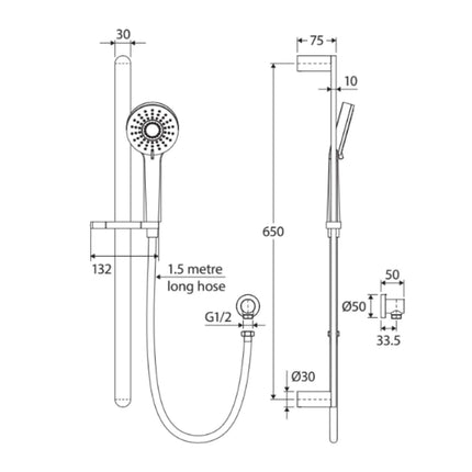 Fienza Empire Multifunchtion Rail Shower ,