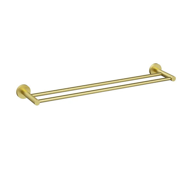 Otus Slimline Double Towel Rail Brushed Gold, 2 Sizes