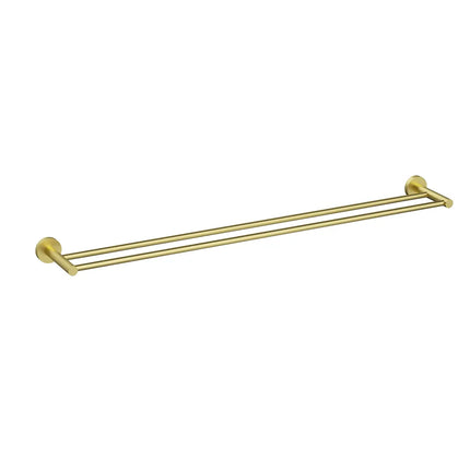 Otus Slimline Double Towel Rail Brushed Gold, 2 Sizes