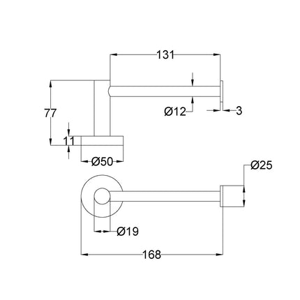 Otus Slimline Toilet Roll Holder Chrome