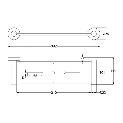 Otus Slimline Metal Shelf Gun Metal Grey