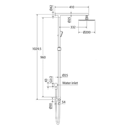 Fienza Modena Chrome Twin Rail Shower ,