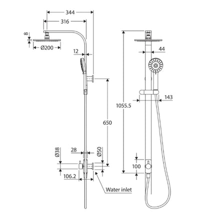Fienza Empire Chrome Multifunction Twin Rail Shower ,