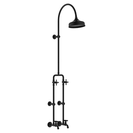 Fienza Lillian Exposed Rail Shower & Bath Set Matte Black ,