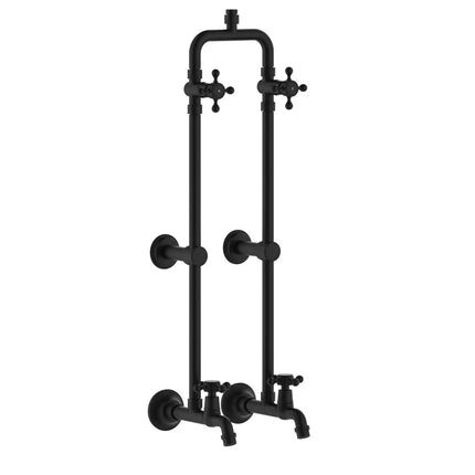 Fienza Lillian Exposed Rail Shower & Bath Set Matte Black ,