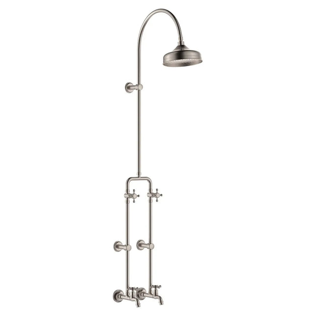 Fienza Lillian Exposed Rail Shower & Bath Set Brushed Nickel ,