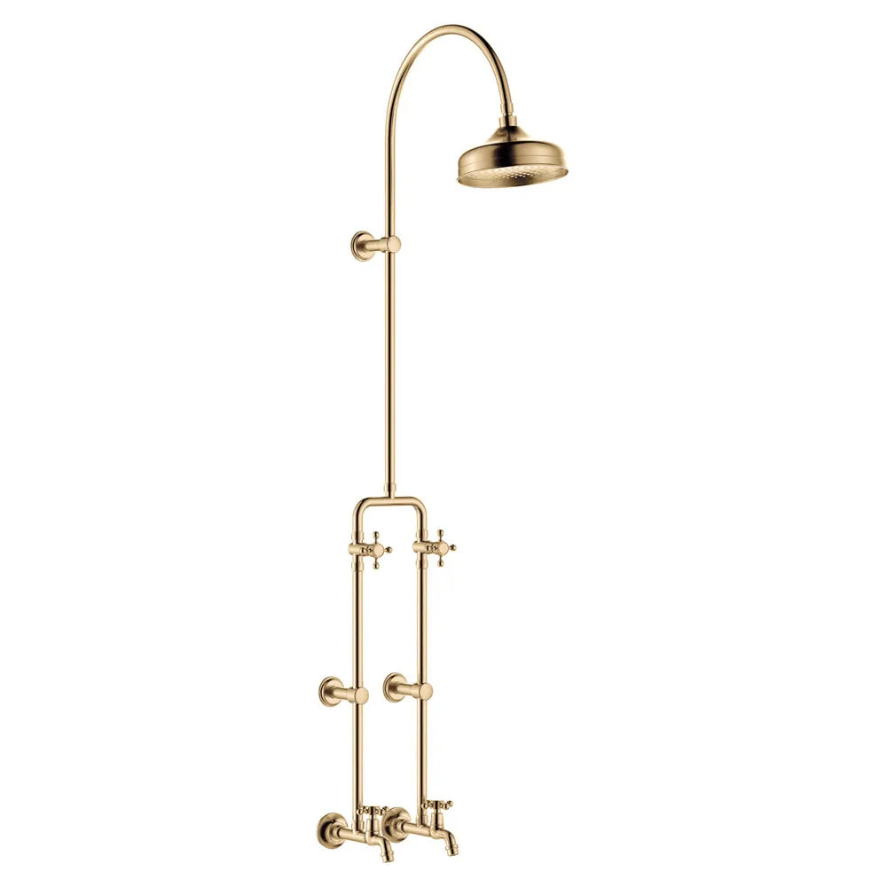 Fienza Lillian Exposed Rail Shower & Bath Set Brass Gold ,