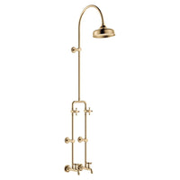 Fienza Lillian Exposed Rail Shower & Bath Set Brass Gold ,