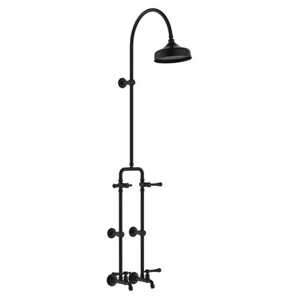 Fienza Lillian Lever Exposed Rail Shower & Bath Set Matte Black ,