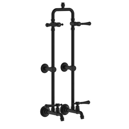 Fienza Lillian Lever Exposed Rail Shower & Bath Set Matte Black ,