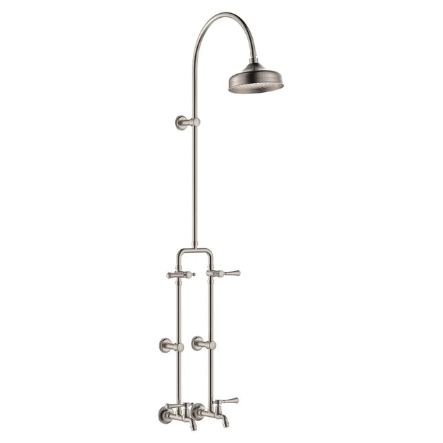 Fienza Lillian Lever Exposed Rail Shower & Bath Set Brushed Nickel ,