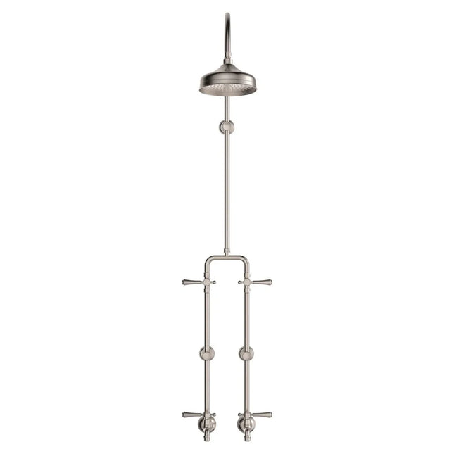 Fienza Lillian Lever Exposed Rail Shower & Bath Set Brushed Nickel ,