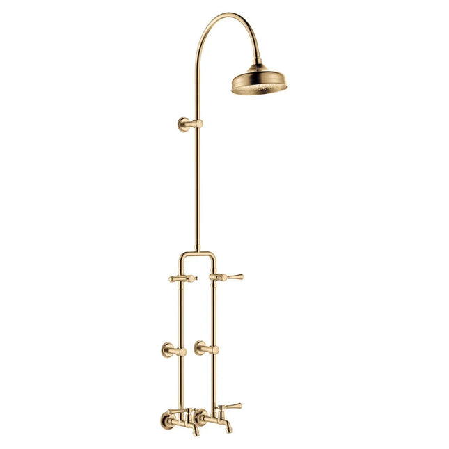 Fienza Lillian Lever Exposed Rail Shower & Bath Set Brass Gold ,