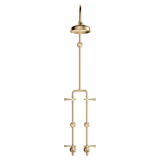 Fienza Lillian Lever Exposed Rail Shower & Bath Set Brass Gold ,