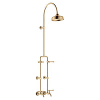 Fienza Lillian Lever Exposed Rail Shower & Bath Set Brass Gold ,