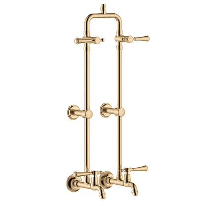 Fienza Lillian Lever Exposed Rail Shower & Bath Set Brass Gold ,