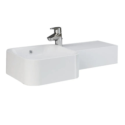 Fienza RAK Petit Square Wall Basin 1 Tap Hole , Right Edge