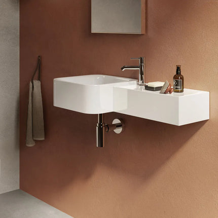 Fienza RAK Petit Square Wall Basin 1 Tap Hole ,