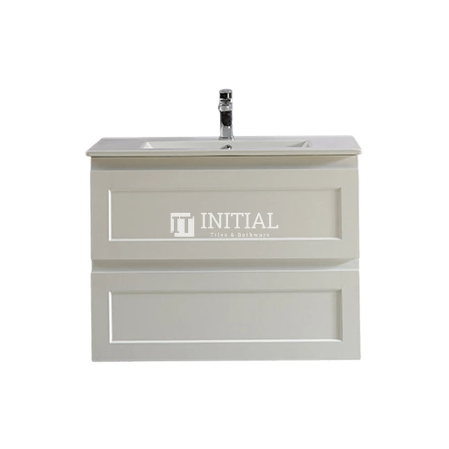 Fremantle Hampton Style Matte White Wall Hung Vanity 740W X 450H X 560D ,