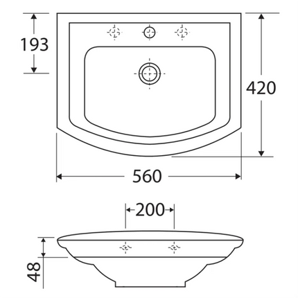 Fienza Rak Washington Gloss White Wall Basin ,