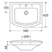 Fienza Rak Washington Gloss White Wall Basin ,