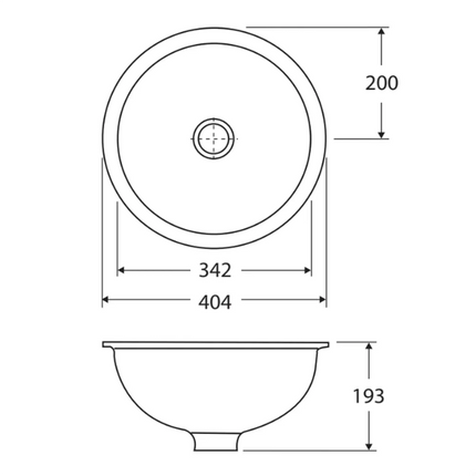 Fienza Rak Emma Gloss White Fully Inset/Undermount Basin ,