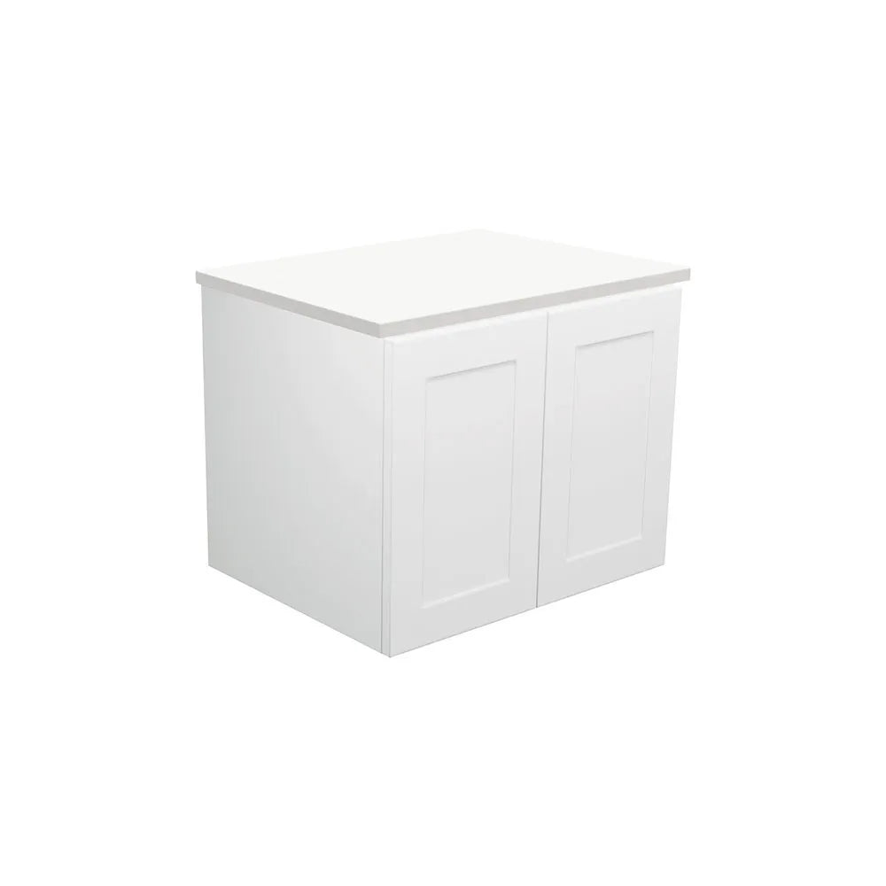 Fienza Mila Satin White 600 Shaker Front Wall-Hung Cabinet