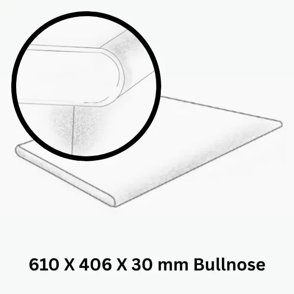 Outdoor Stone Ivory Travertine Tumbled Bullnose 610X406X30 ∣ 1220X406X30mm