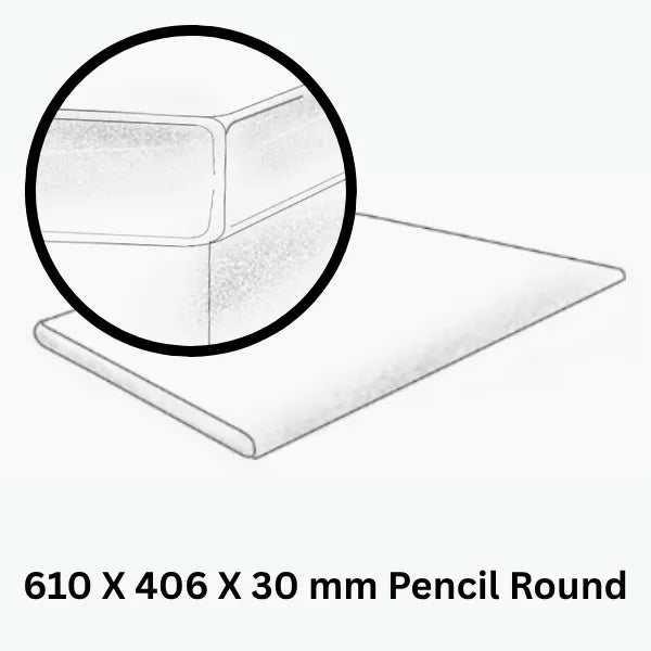 Outdoor Stone Ivory Travertine Tumbled Pencil Round 610X406X30 ∣ 1220X406X30mm