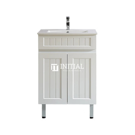 Hampton Modern Shaker Matt White Freestanding Floor Vanity 600W X 460H X 860D ,