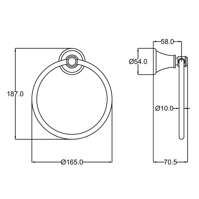 Ikon Clasico Hand Towel Ring Brushed Nickel