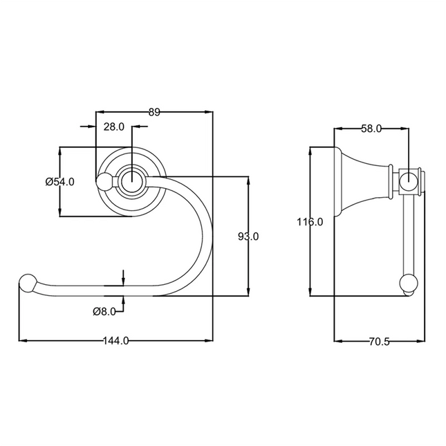 Ikon Clasico Toilet Roll Holder Brushed Nickel