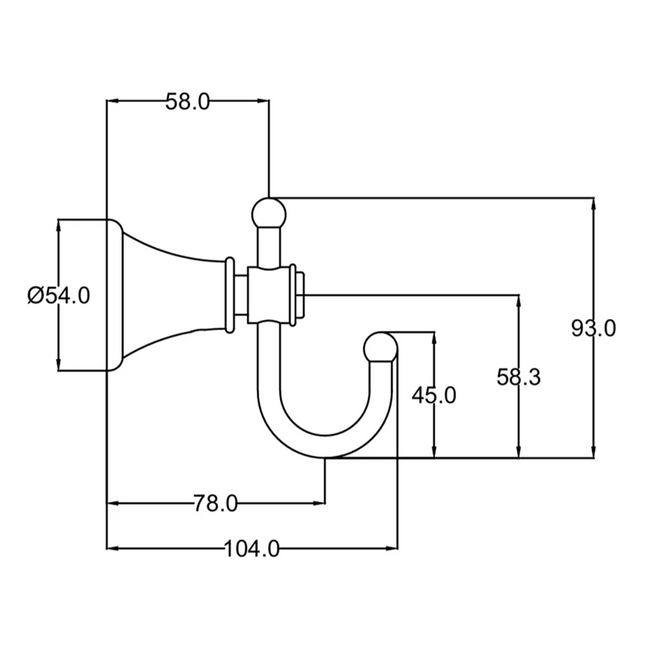 Ikon Clasico Robe Hook Brushed Nickel