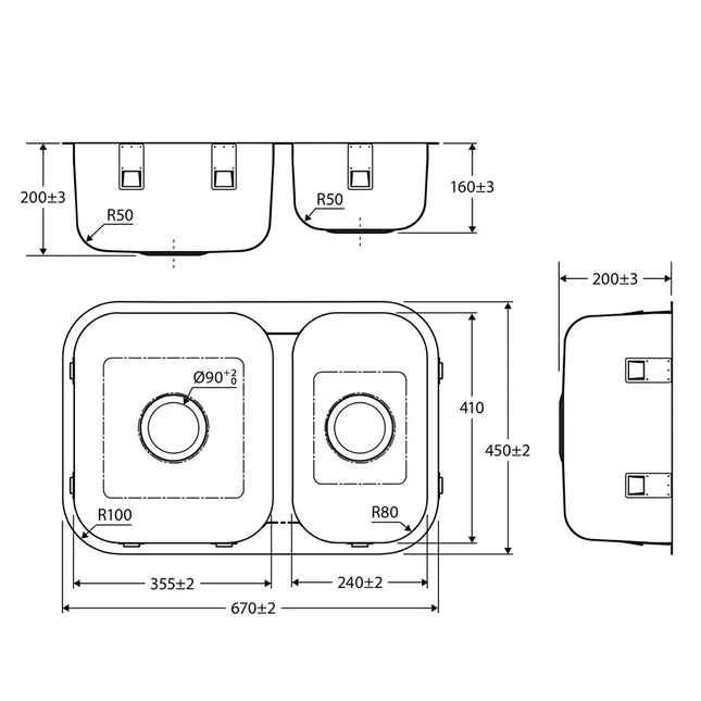 Fienza Tiva 670 Double Kitchen Sink ,