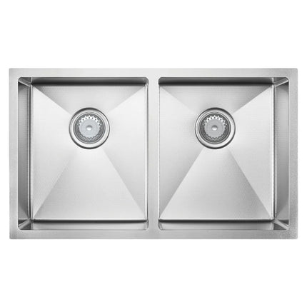 Fienza Hana Top/Undermount Stainless Steel Anti-Scratch Double Kitchen Sink, 27L/27L