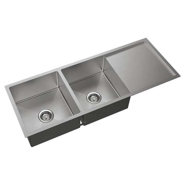 Fienza Hana 29L/29L Double Kitchen Sink with Drainer ,