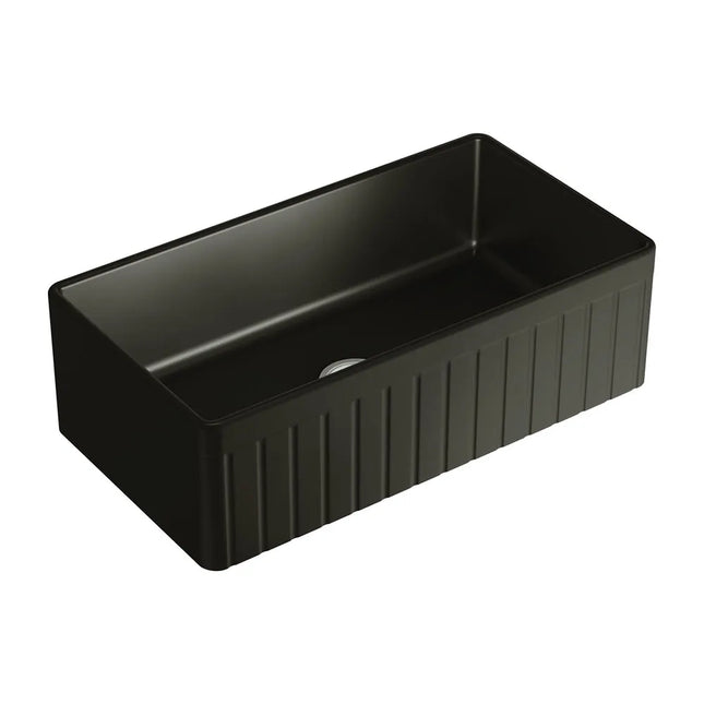 Fienza Benson Single Large Butler Sink Matte Black ,