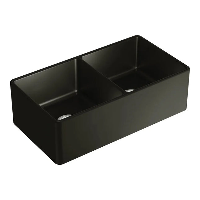 Fienza Benson Double Butler Sink Matte Black ,