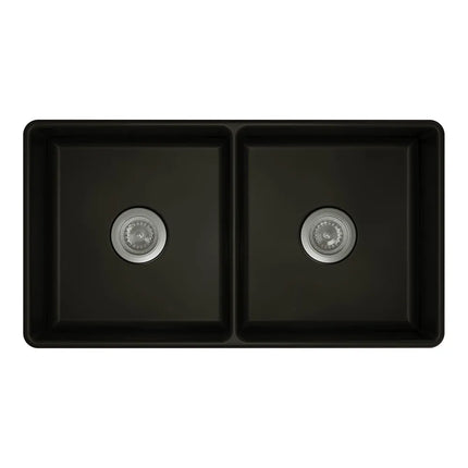 Fienza Benson Double Butler Sink Matte Black ,