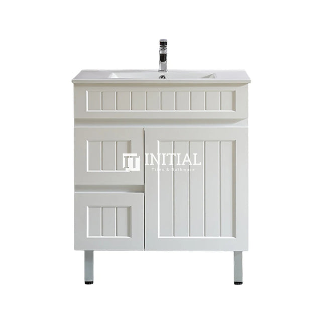 Hampton Modern Shaker Matt White Freestanding Floor Vanity 750W X 460D X 860H ,