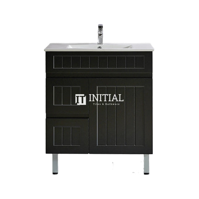 Hampton Modern Shaker Matt Black Freestanding Floor Vanity 750W X 460D X 860H ,