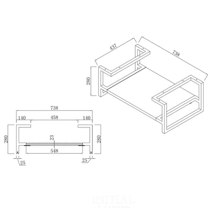 Ires White 750 Wall Hung Cabinet Double Drawers 740X460X550 ,