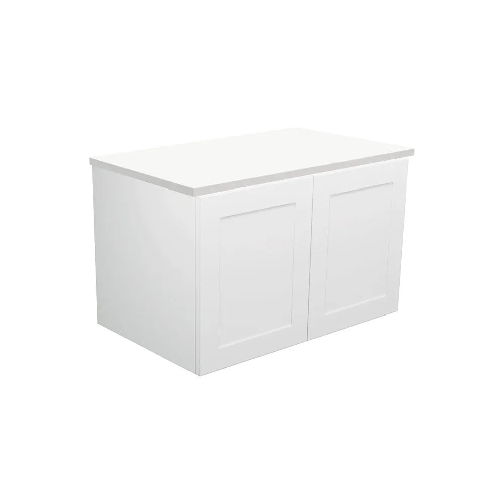 Fienza Mila Satin White 750 Shaker Front Wall-Hung Cabinet Right Drawer