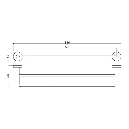 Otus Double Towel Rail Chrome, 2 Sizes