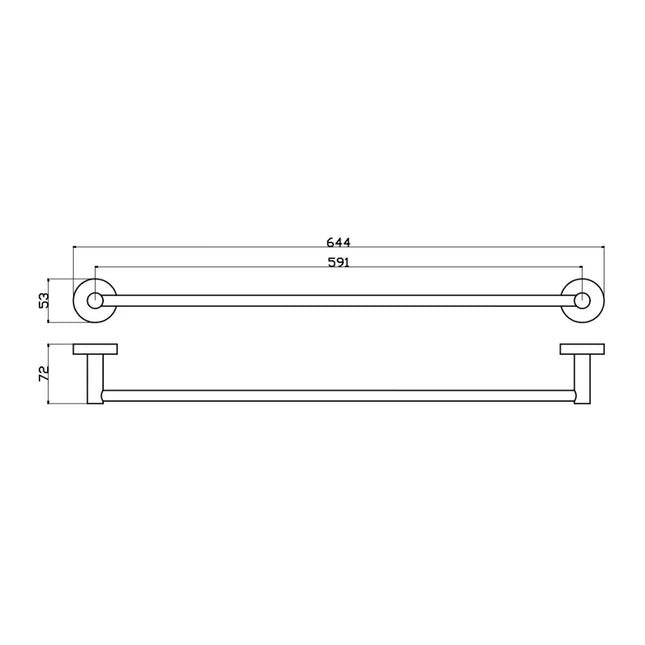 Otus Single Towel Rail Brushed Gold, 2 Sizes