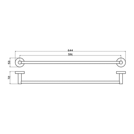 Otus Single Towel Rail Brushed Nickel, 3 Sizes