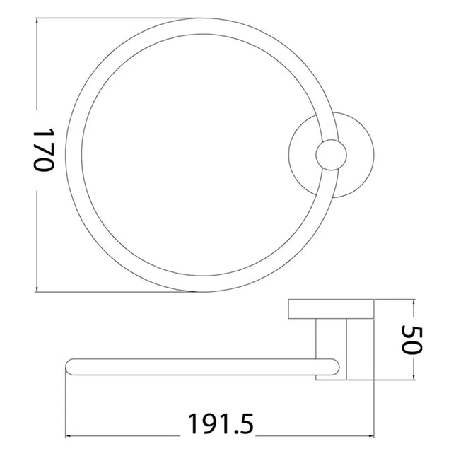 Otus Towel Ring Gun Metal Grey