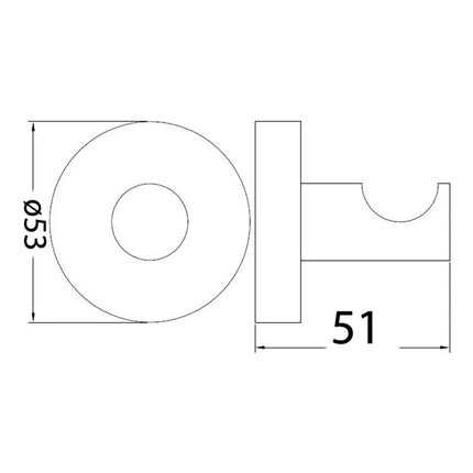 Otus Robe Hook Gun Metal Grey