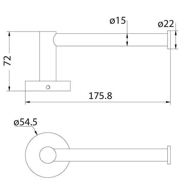 Otus L-Shaped Toilet Roll Holder Gun Metal Grey